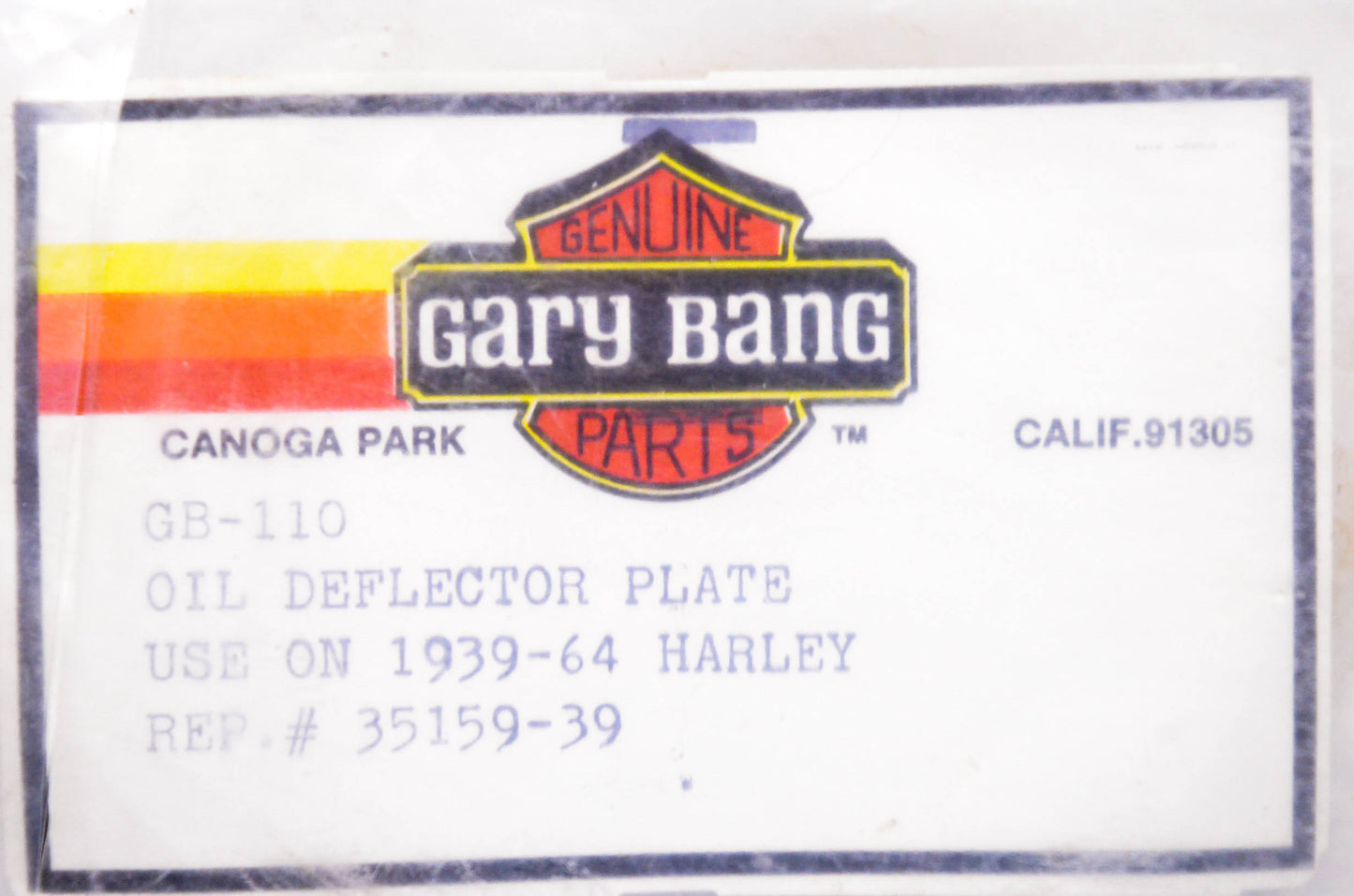 Genuine Gary Bang Parts GB-110, 35159-39 Oil Deflector Plate NOS