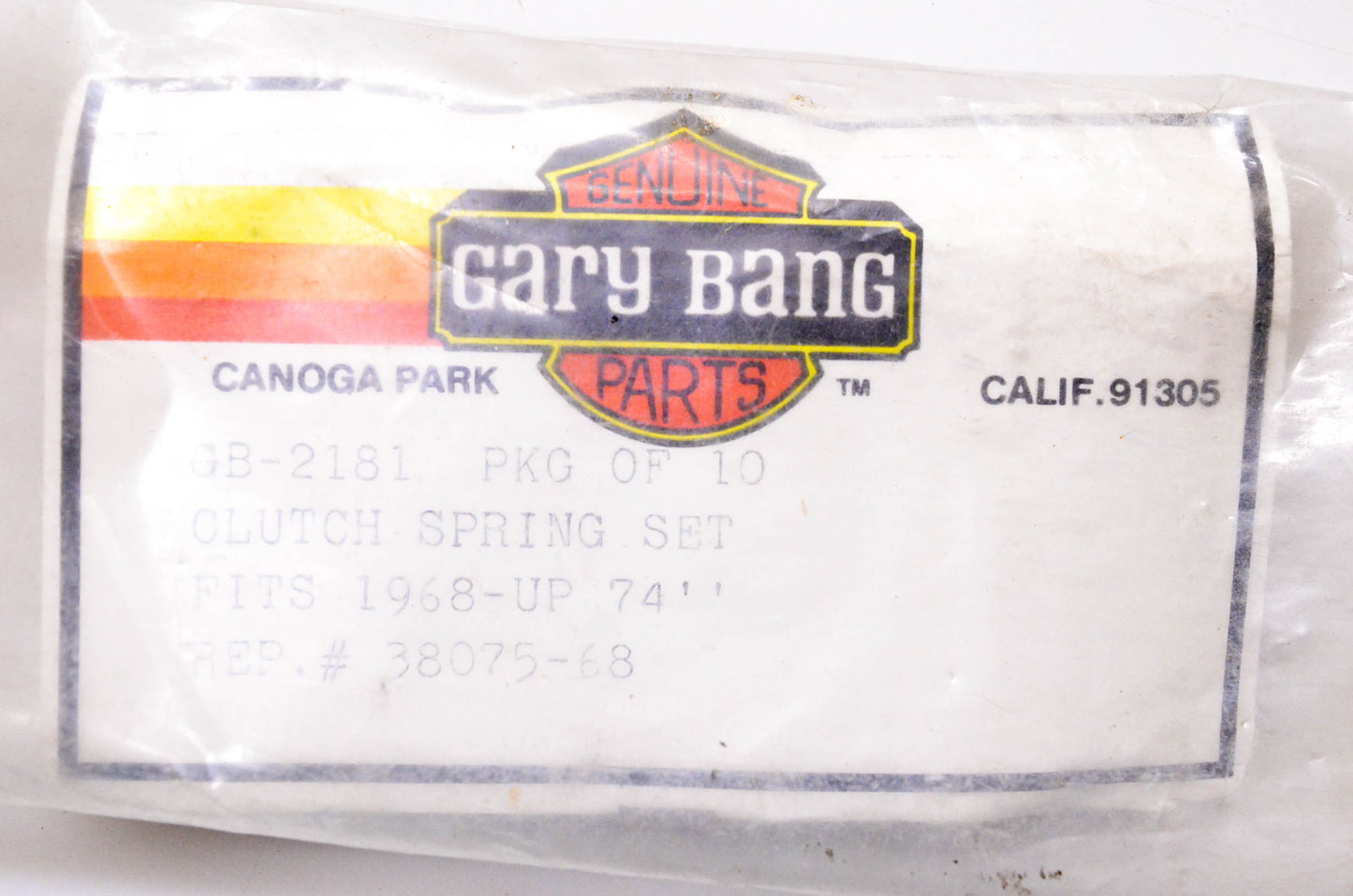 Genuine Gary Bang Parts GB-2181, 38075-68 Clutch Spring NOS