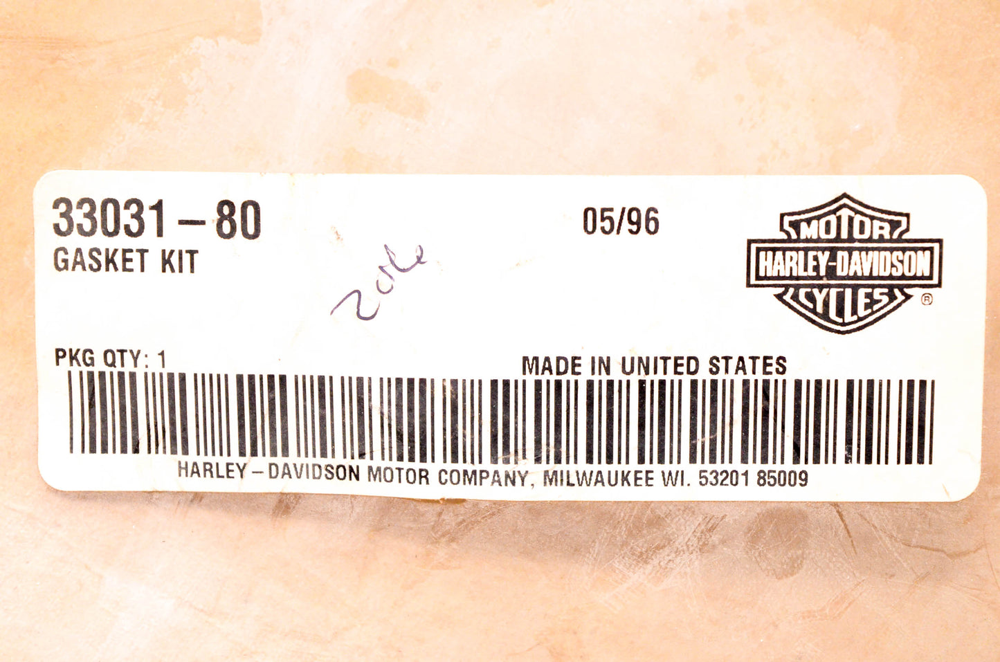 New OEM Harley-Davidson 33031-80 Gasket NOS