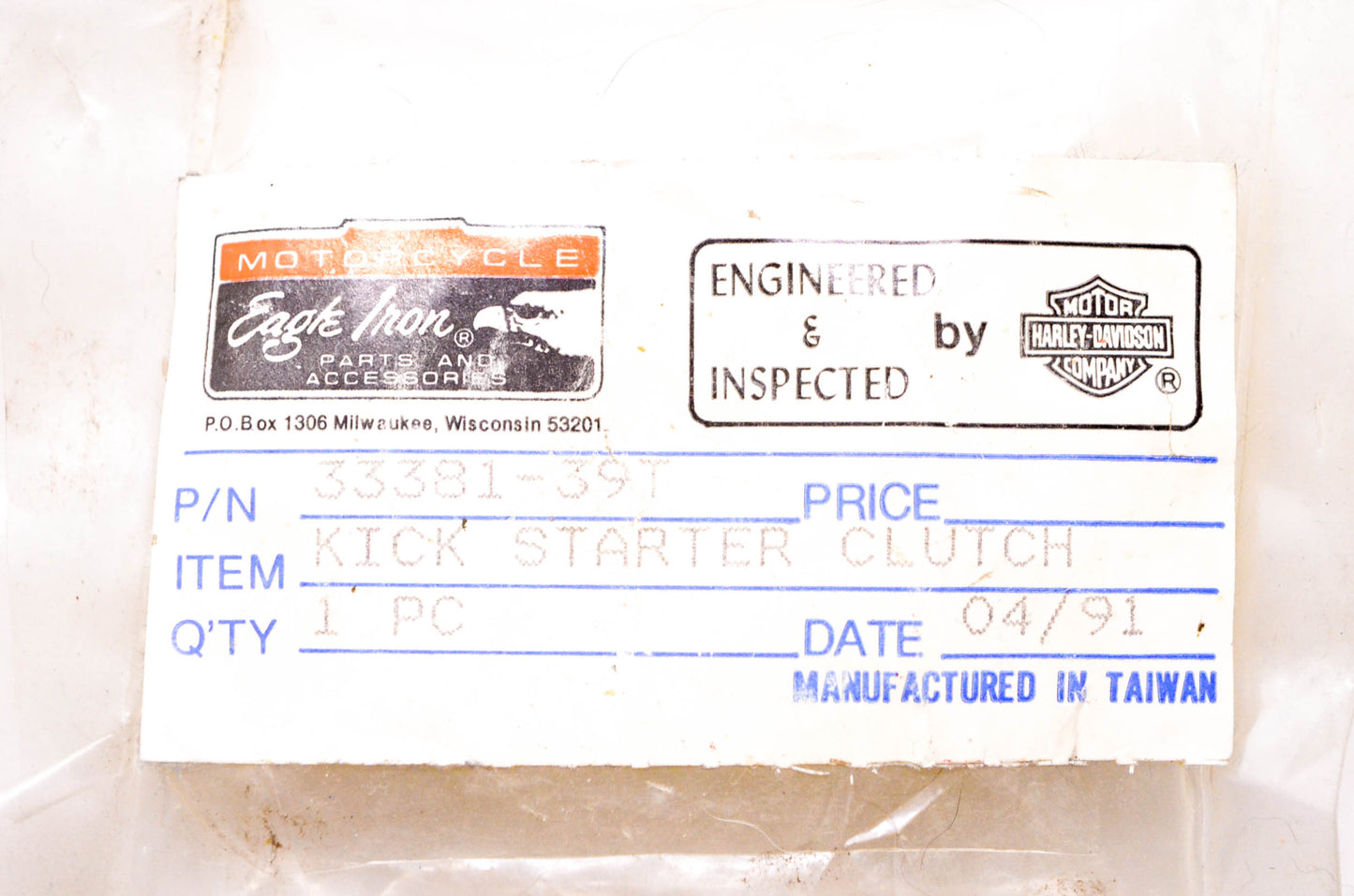 Eagle Iron 33381-39T Kick Starter Clutch NOS