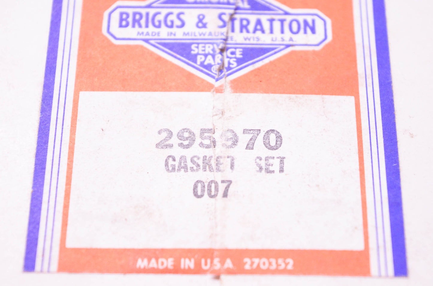 New OEM Briggs & Stratton 295970 Gasket Kit NOS