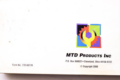 MTD 770-8877R 2001 MTD/White Outdoor Technical Handbook