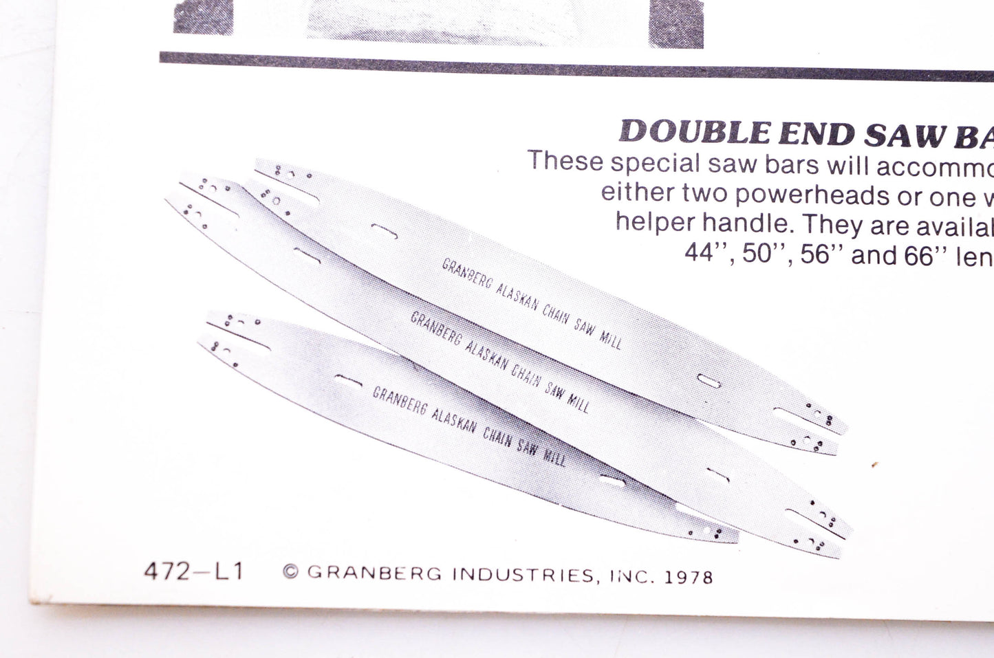 Granberg Industries 472-L1 Alaskan MKIII Brochure NOS
