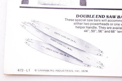 Granberg Industries 472-L1 Alaskan MKIII Brochure NOS