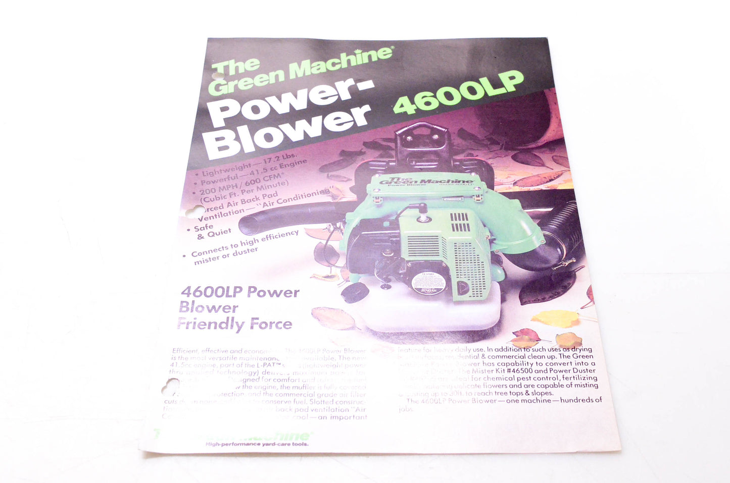 The Green Machine GM603 Power-Blower 4600LP Brochure