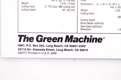 The Green Machine GM777 Expand-It System 1900 Brochure