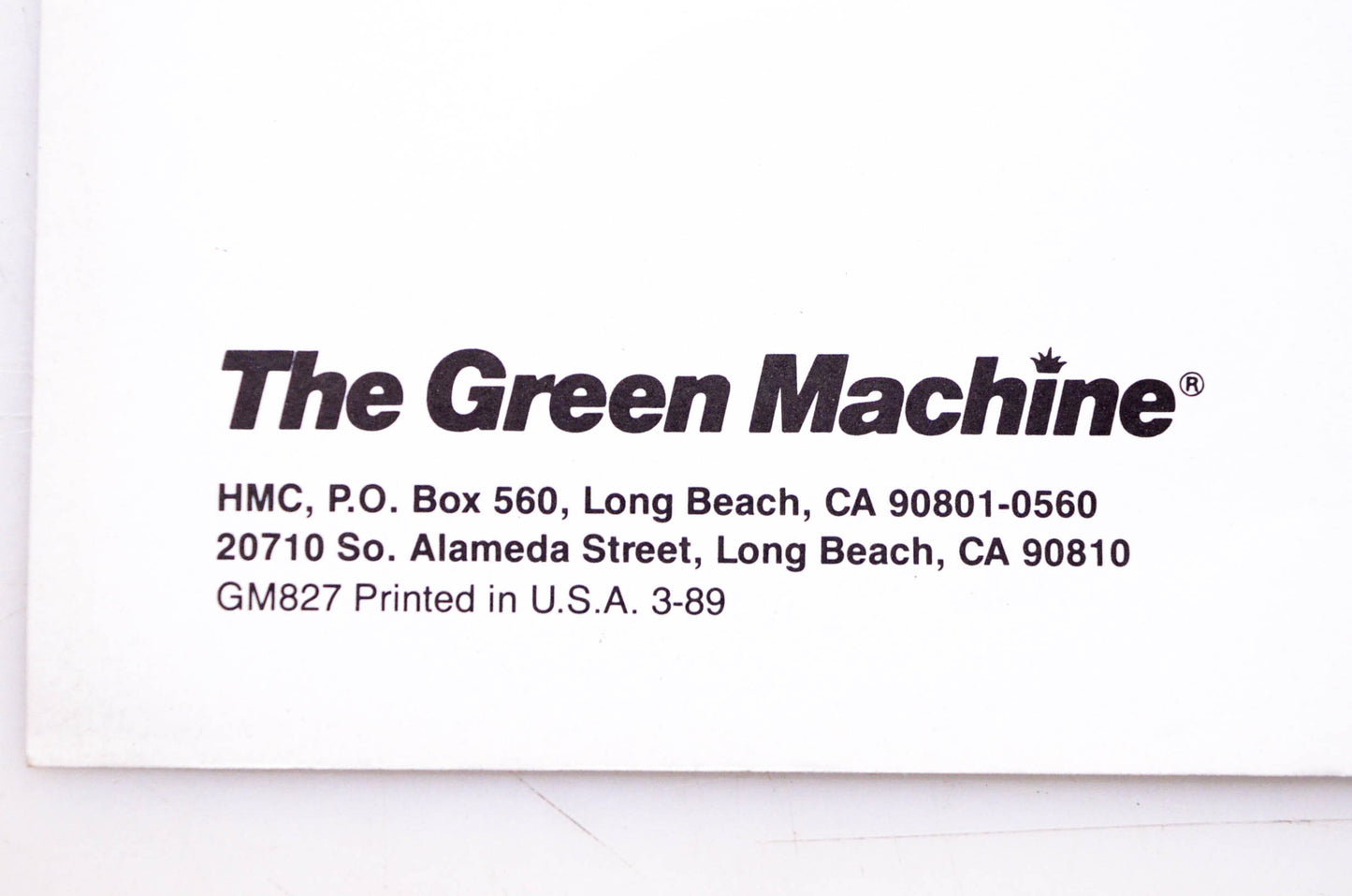 The Green Machine GM827 Model 2800 String Trimmer Brush Cutter Brochure