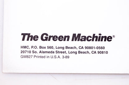 The Green Machine GM827 Model 2800 String Trimmer Brush Cutter Brochure