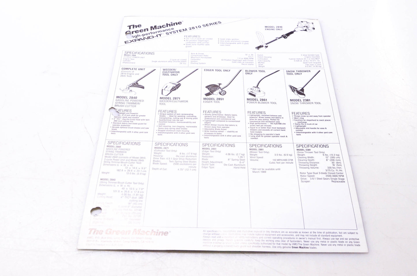 The Green Machine GM778 Panther Expand-It System 2810 Brochure