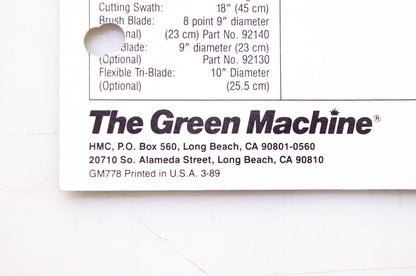 The Green Machine GM778 Panther Expand-It System 2810 Brochure