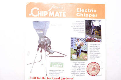 Mantis Manufacturing Co. 8019A Chip Mate Electric Chipper Brochure