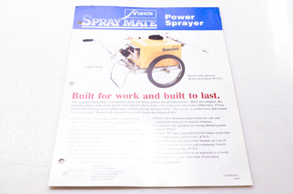 Mantis Manufacturing Co. 8020A Spray Mate Power Sprayer Brochure