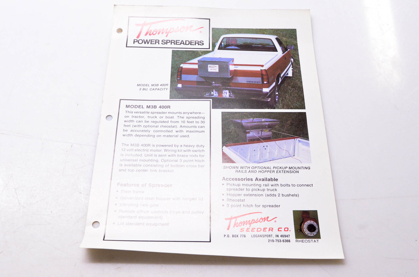 Thompson Seeder Company T-888 Power Spreaders Brochure