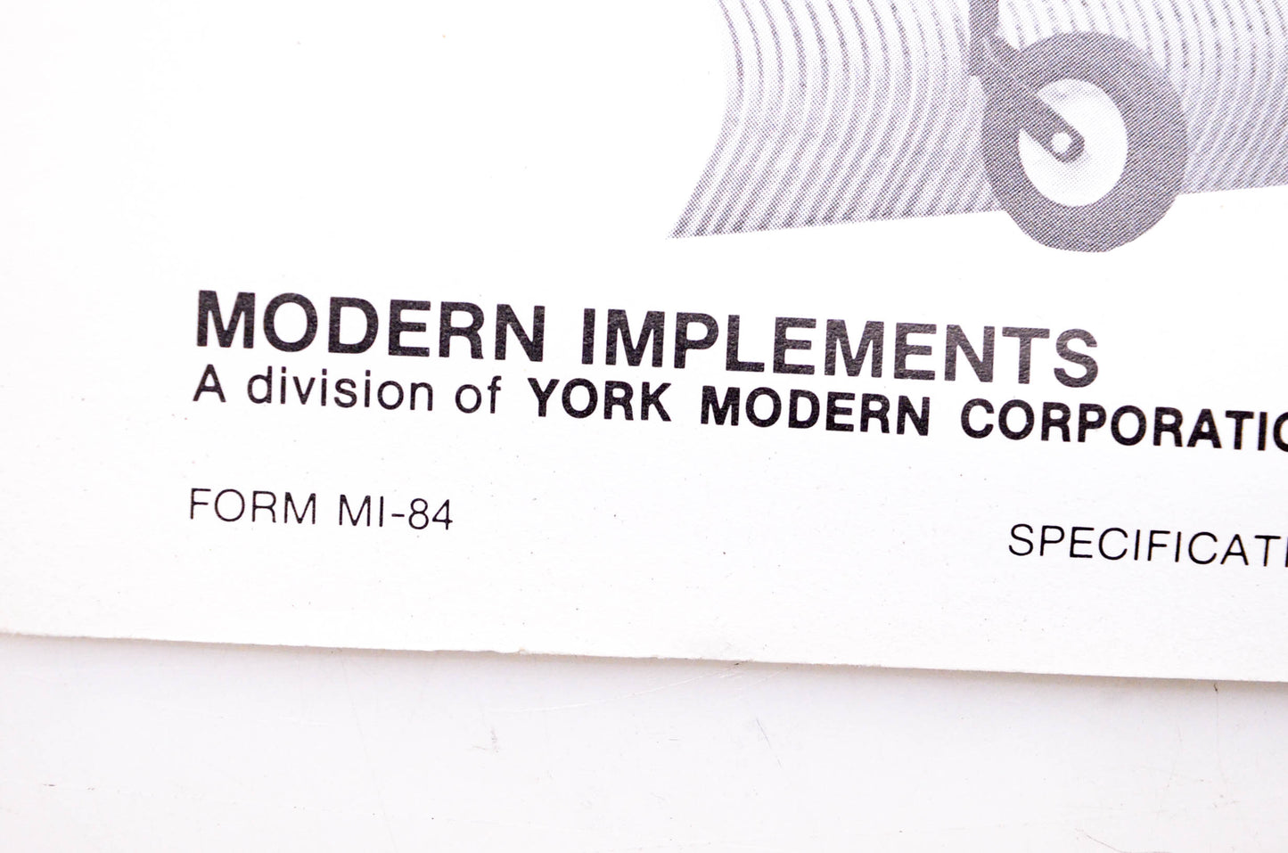 Modern Implements MI-84 Modern Implements for Up to 30 HP Tractors Brochure