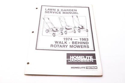 Homelite Jacobsen JA-99037-7 Lawn & Garden Service Manual 1974 1983 Walk-Behind Rotary Mowers
