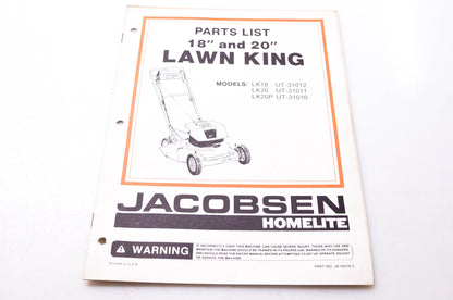 Homelite Textron JA-99018-2 Parts List 18" & 20" Lawn King