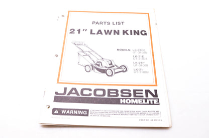 Homelite Textron JA-99018-3 Parts List 21" Lawn King