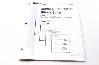 Simplicity Manufacturing 900-2520-00-UV-SMA Service Information User's Guide