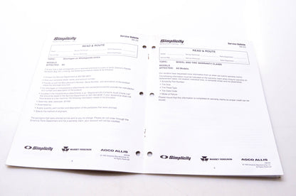 Simplicity Manufacturing 900-2371-00-XX-SMA Product Service Bulletin 99-19 through 00-7