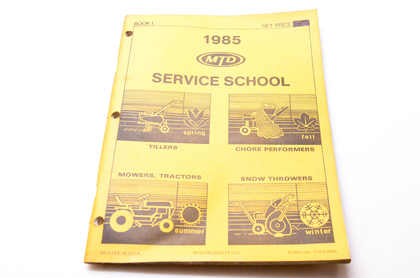 MTD 770-4109A 1985 Service School Book 1