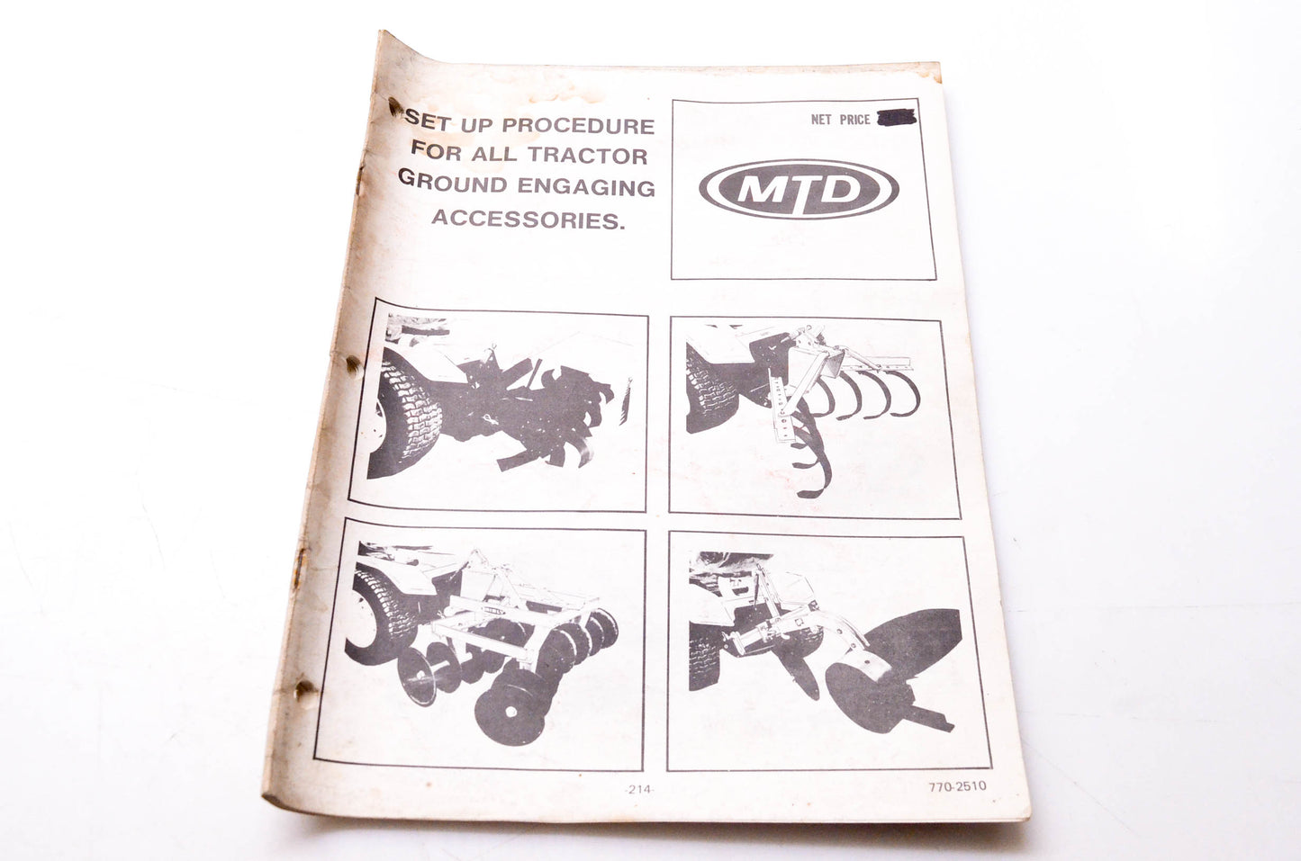 MTD 770-2510 Set Up Procedure for All Tractor Ground Engaging Accessories