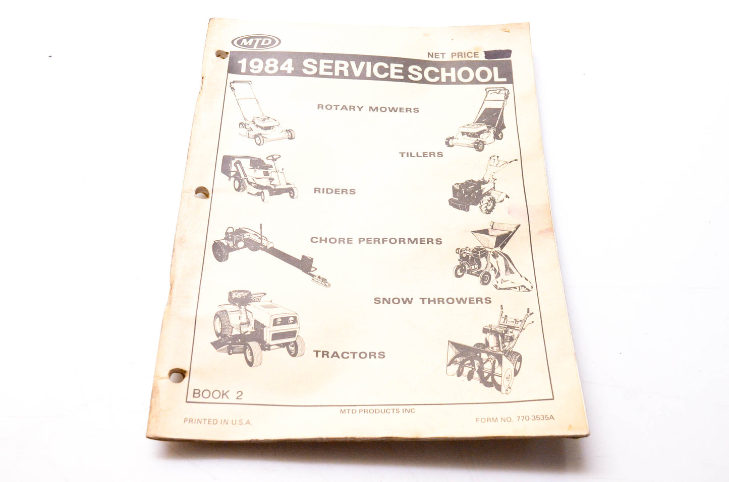 MTD 770-3535A 1984 Service School Book 2