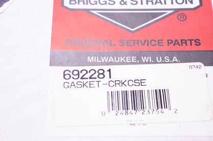 New OEM Briggs & Stratton 692281 Crankcase Gasket NOS