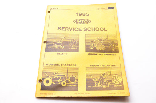 MTD 770-4109B 1985 Service School Book 2