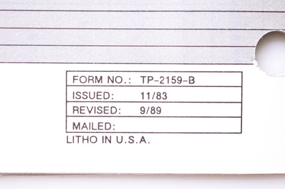 Kohler TP-2159-B Measurement Guide
