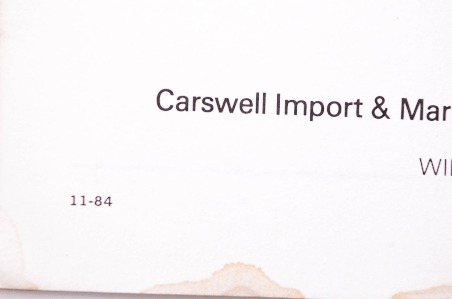 Carswell Distributing Company 11-84 Agway Gas Trimmers Model GT10A GT303 Parts Manual