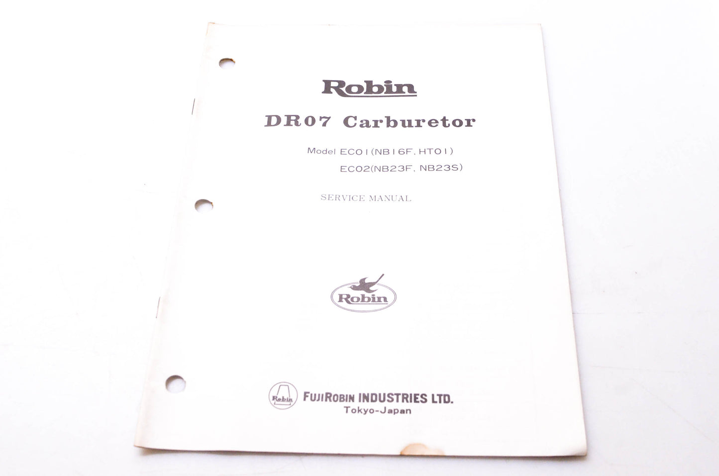 Fuji Robin 1024 84.4 DR07 Carburetor Model EC01(NB16F HT01) EC02(NB23F NB23S) Service Manual
