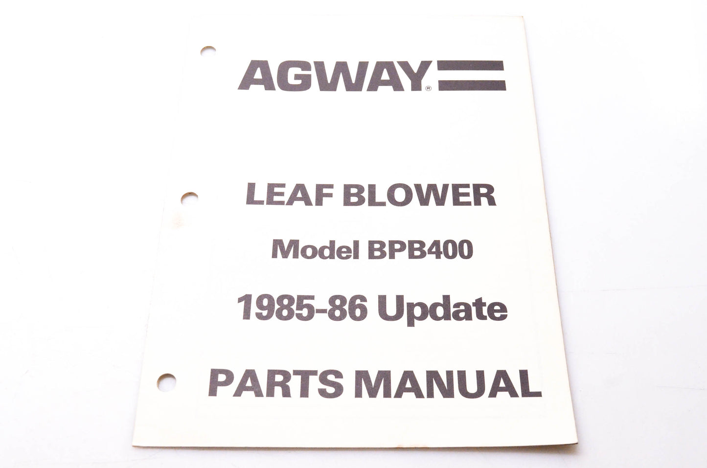 Carswell Distributing Company CIMA 11-85 Agway Leaf Blower Model BPB400 1985-86 Update Parts Manual