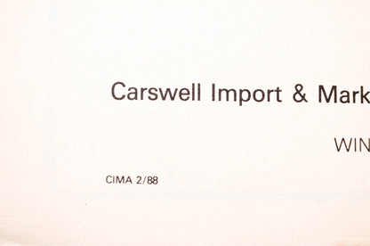 Carswell Distributing Company CIMA 2/88 Agway Grass Trimmer Brush Cutter Model GT312 Parts Manual