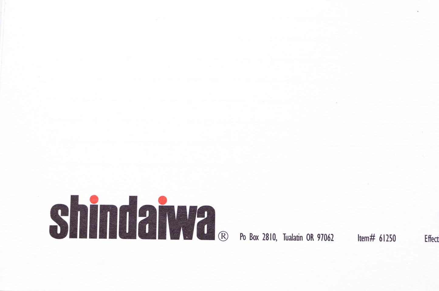 Shindaiwa 61250 Illustrated Parts List