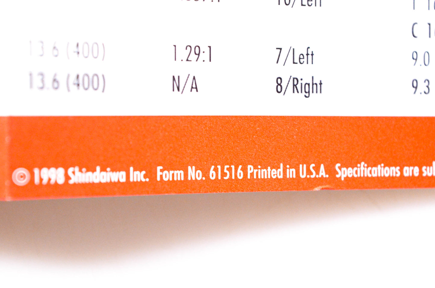 Shindaiwa 61516 Trimmers & Brush Cutters Tune-Up Information & Specifications