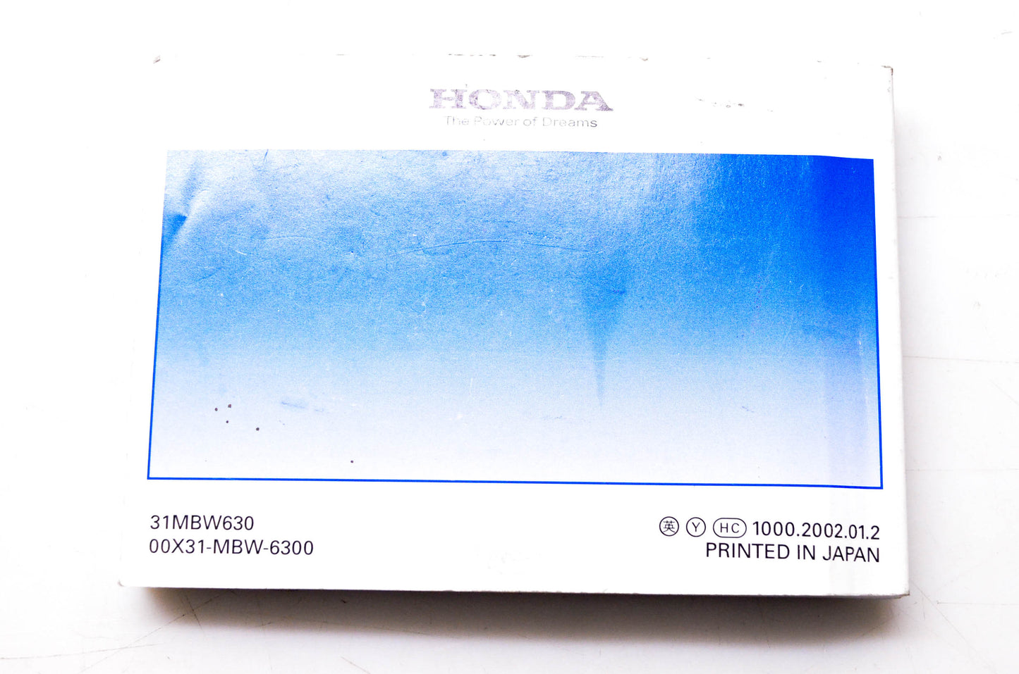 OEM Honda 31MBW630 Owner's Manual 02 CBR600F4i