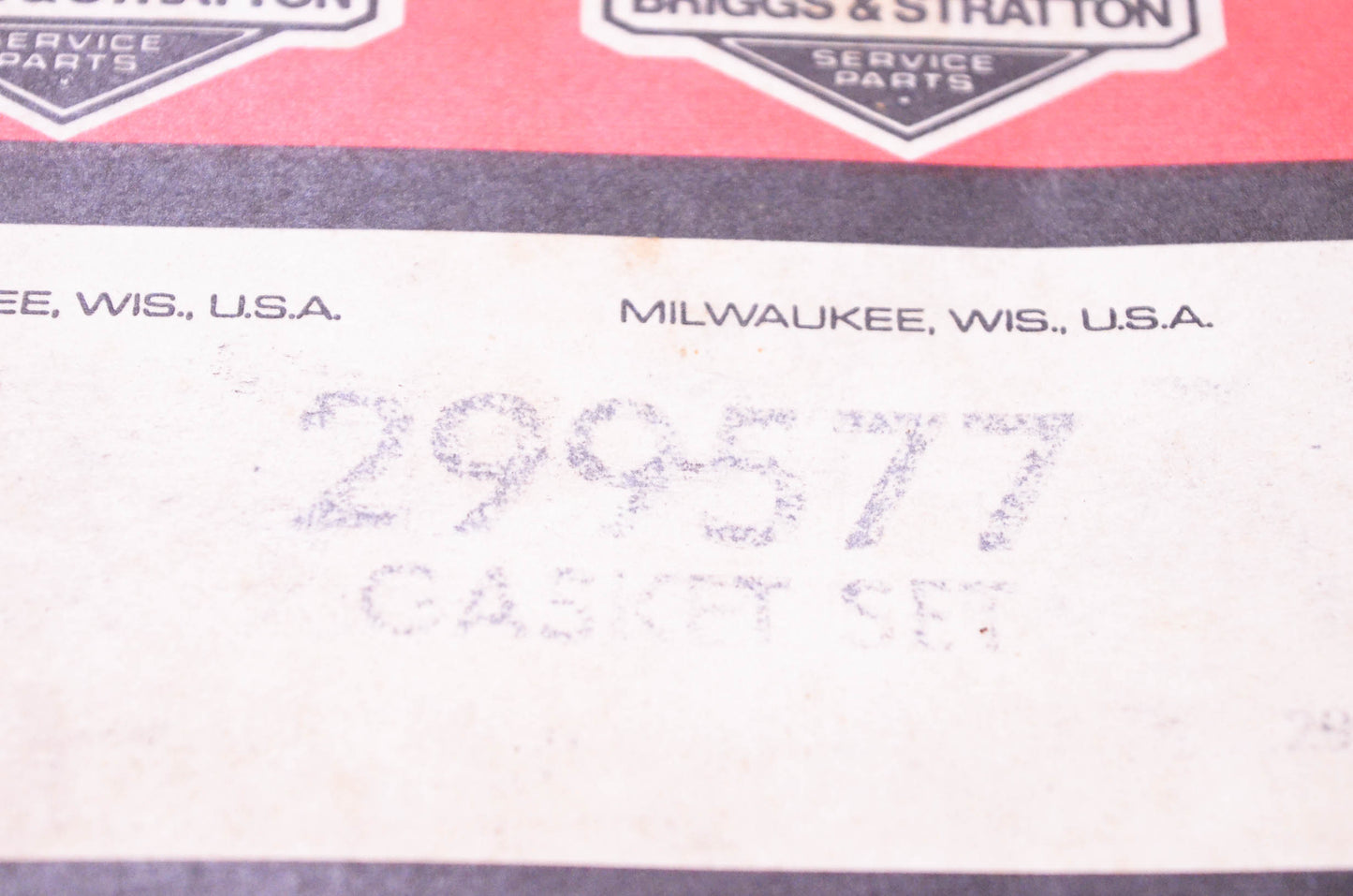 New OEM Briggs & Stratton 299577 Gasket Kit NOS