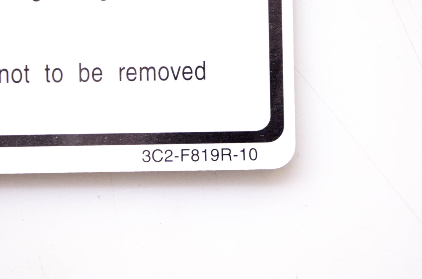 New OEM Yamaha 3C2-F819R-10 Warning Tag NOS