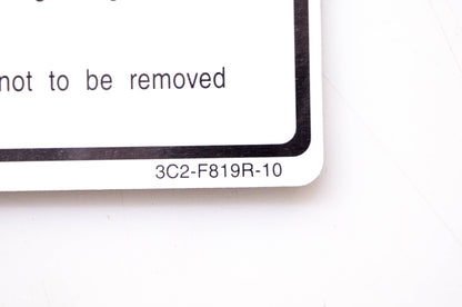 New OEM Yamaha 3C2-F819R-10 Warning Tag NOS