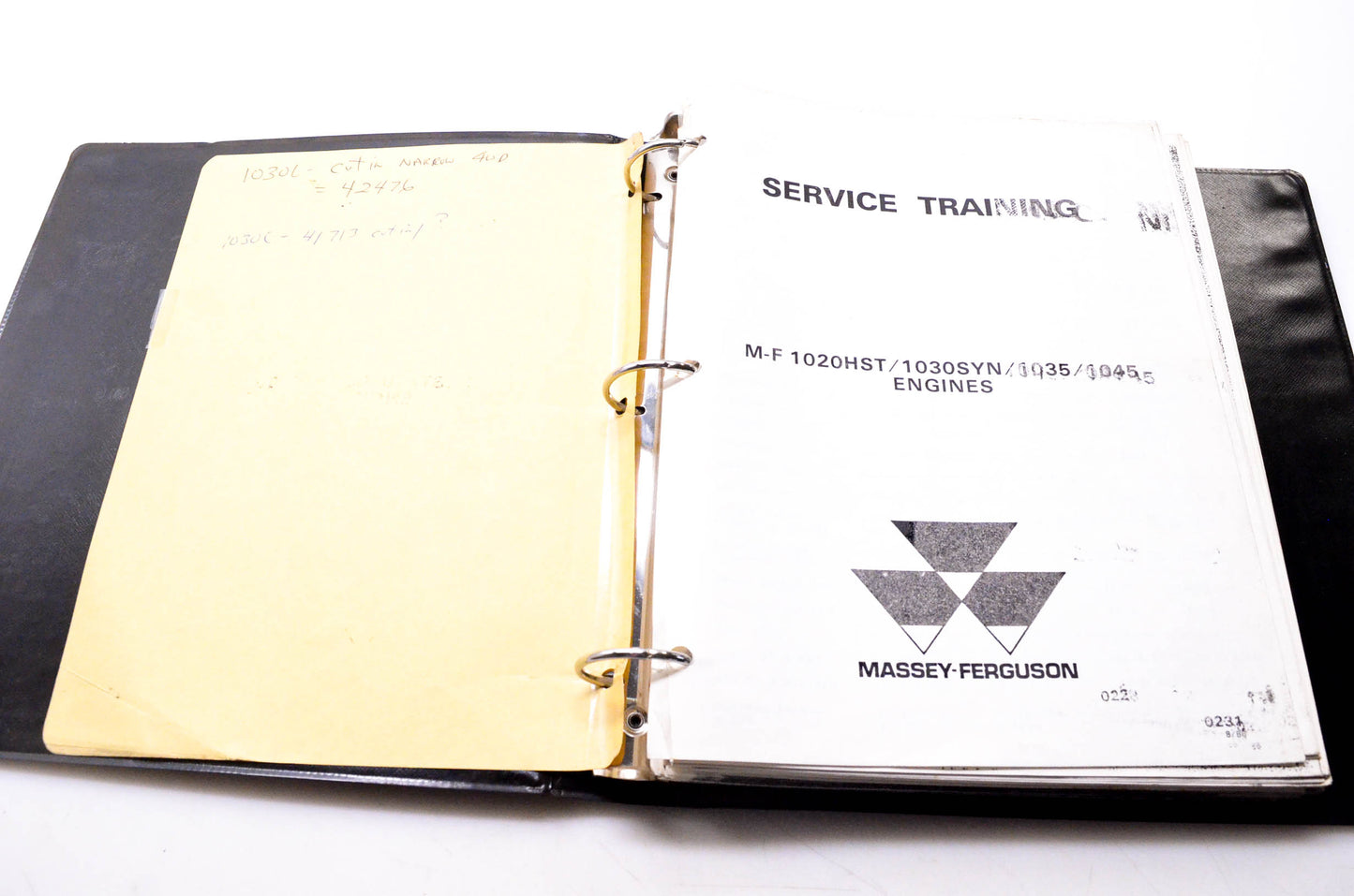 Massey-Ferguson 0231 Service Training M-F 1020HST 1030SYN 1035 1045 Engines