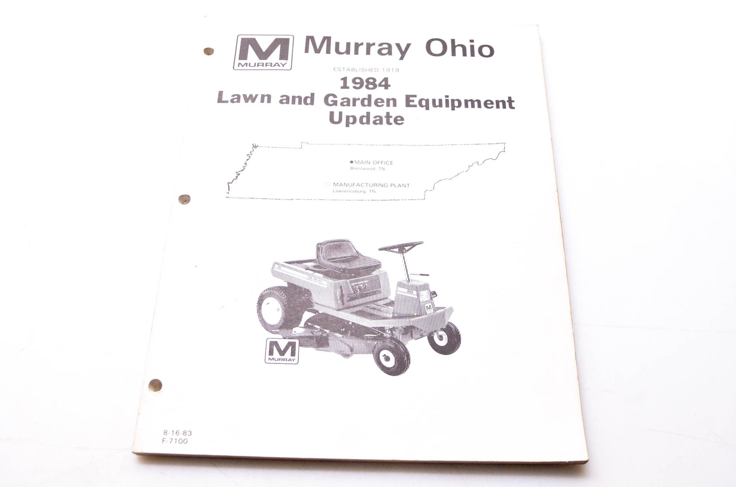 Murray Ohio 30544, F-7100 1984 Lawn & Garden Equipment Update