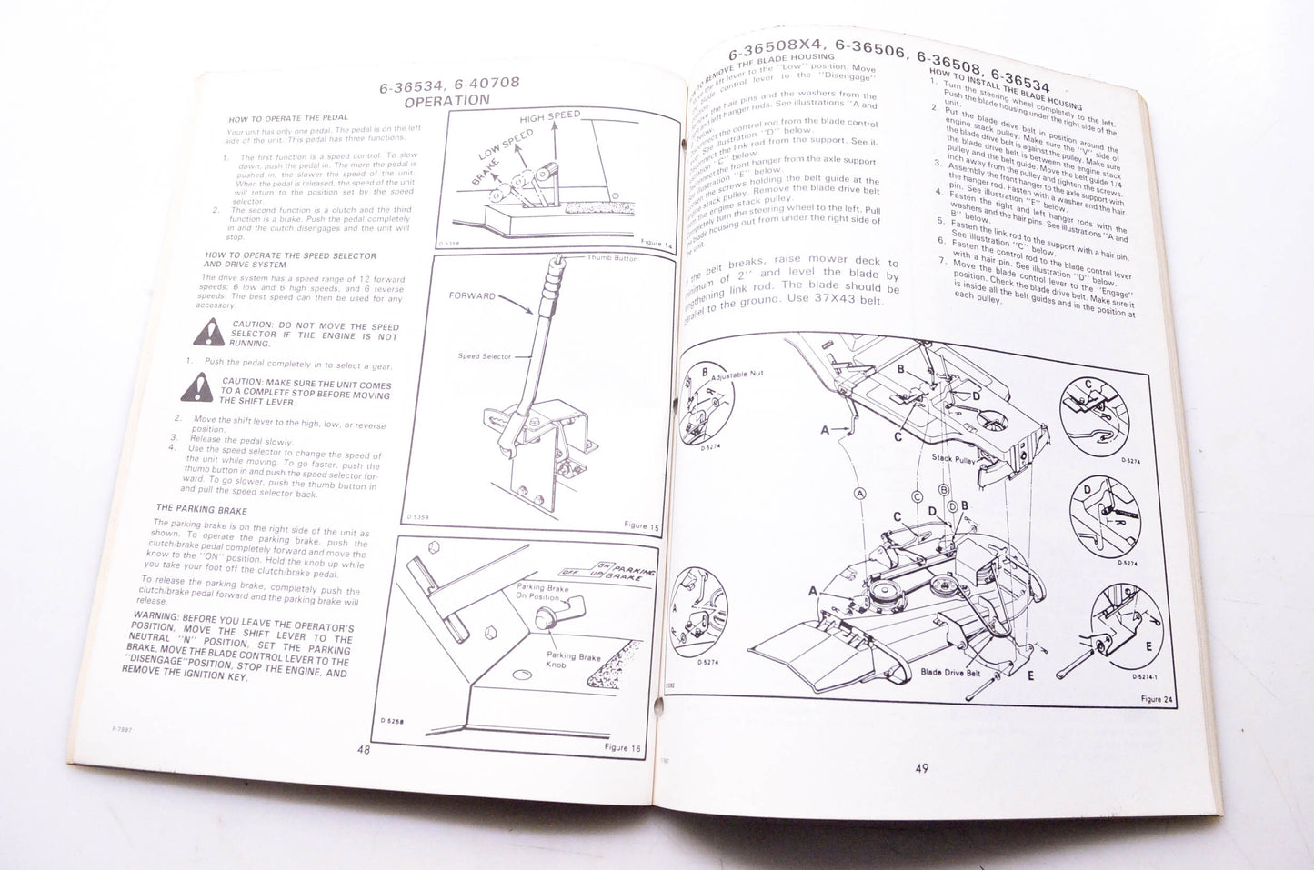 Murray F-7997 Supplement Service Section 1986 Murray Models