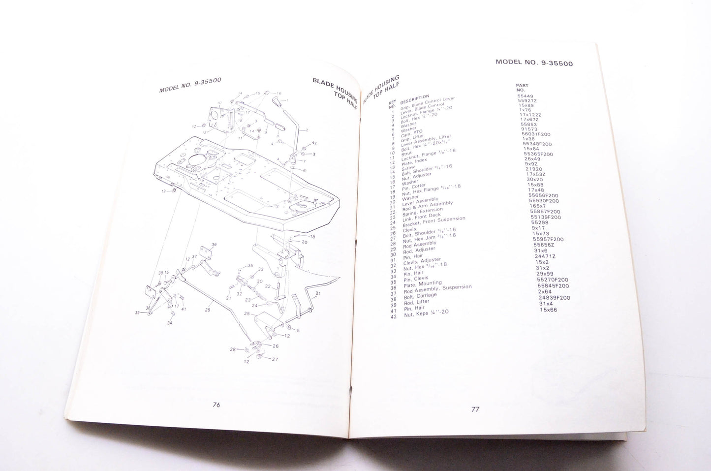 Murray S-1062 Lawn & Garden 1989 Genuine-Engineered Service Parts
