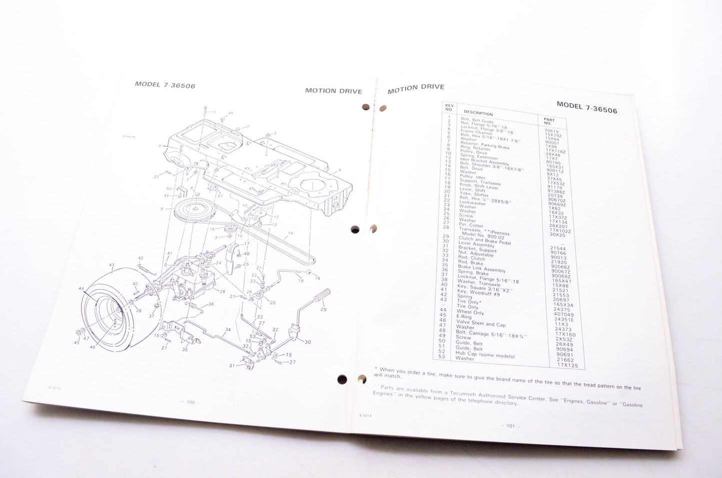 Murray S-1013 Lawn & Garden 1987 Genuine-Engineered Service Parts