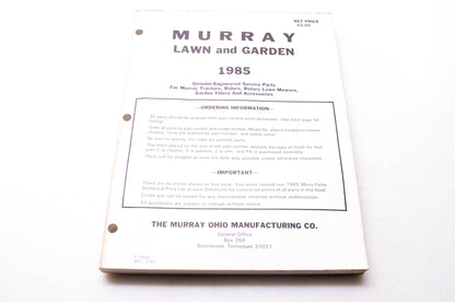 Murray F-7542 Lawn & Garden 1985 Genuine-Engineered Service Parts