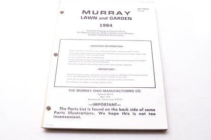 Murray F-7101 Lawn & Garden 1984 Genuine-Engineered Service Parts