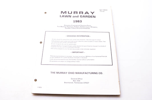 Murray F-6576 Lawn & Garden 1983 Genuine-Engineered Service Parts
