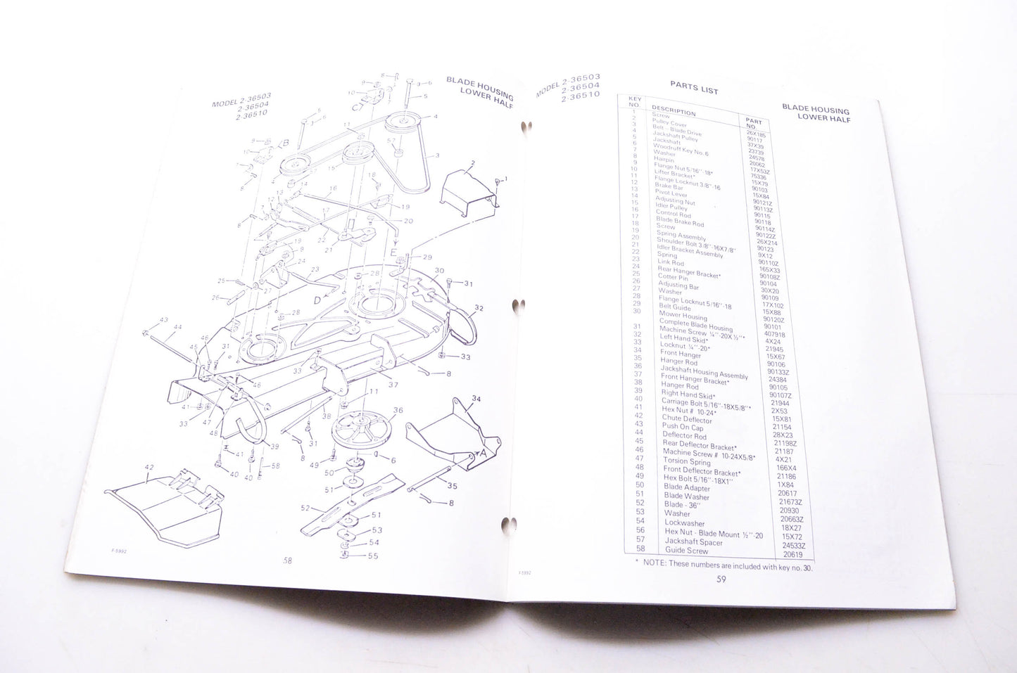 Murray F-5992 Lawn & Garden 1982 Genuine-Engineered Service Parts