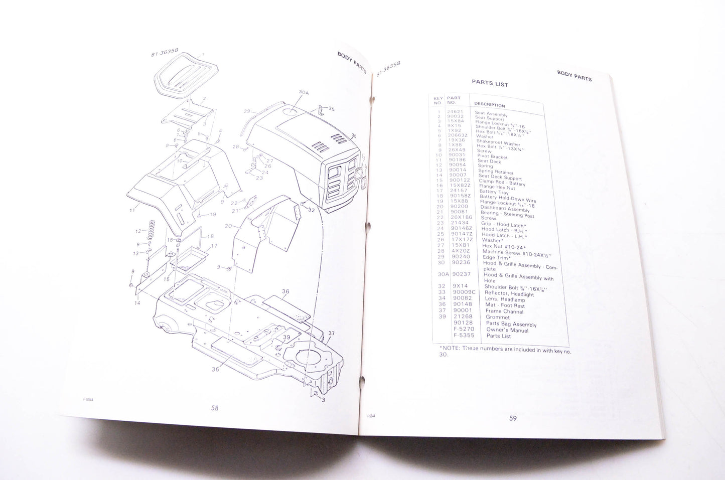 Murray F-5344 Lawn & Garden 1981 Genuine-Engineered Service Parts