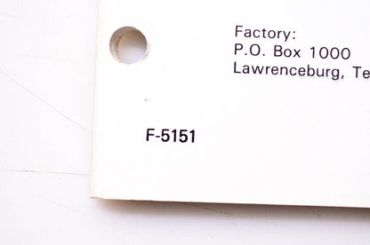 Murray F-5151 Lawn & Garden 1980 Genuine-Engineered Service Parts
